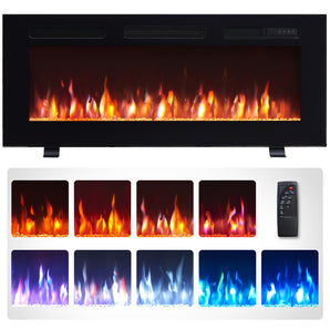 40-in W Black Fan-forced Wall-mount Electric Fireplace