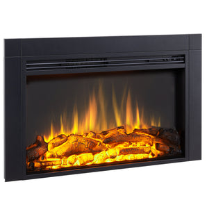 31.34-in Black Electric Fireplace Insert