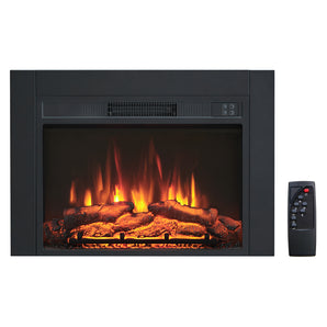 28-in Black Electric Fireplace Insert