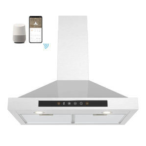 30 in. Convertible Wall Mounted Range Hood in Stainless Steel 2 Level LED Lighting