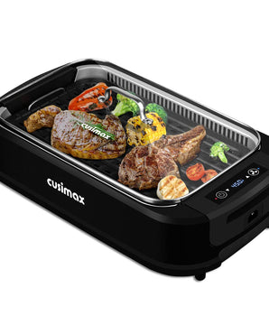 110sq.-inBlack smokless indoor grill with the Double U heating tubes