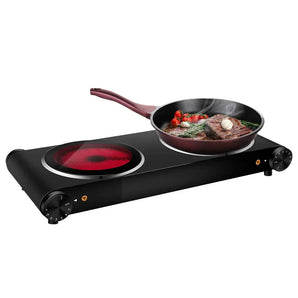 10.43-in Stainless Steel Smooth Surface 2 Burners Electric Hot Plate