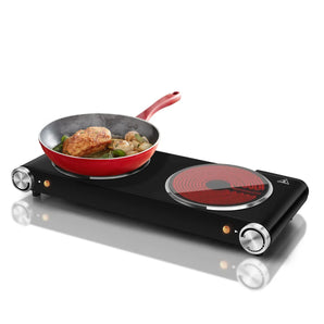 7.6-in Infrared Ceramic Electric Stove 1800-Watt Electric Dual Hot Plate