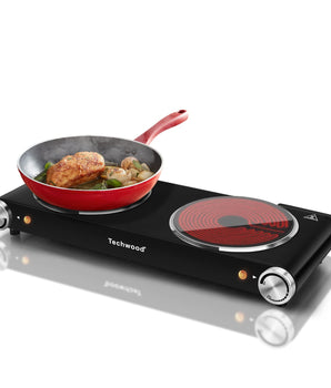 7.6-in Infrared Ceramic Electric Stove 1800-Watt Electric Dual Hot Plate