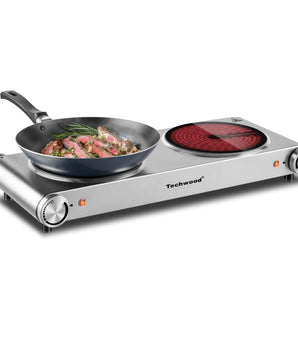 7.6-in Infrared Ceramic Electric Stove 1800-Watt Electric Dual Hot Plate