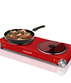 7.6-in Infrared Ceramic Electric Stove 1800-Watt Electric Dual Hot Plate