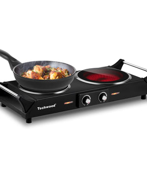 Portable 2-Burner 7.4-in Infrared Ceramic Black Electric Stove