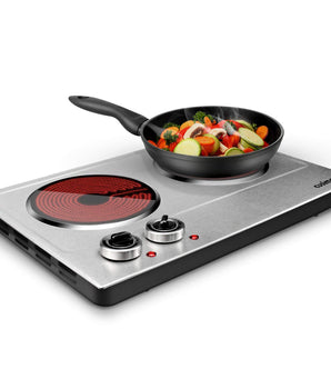 Double Infrared Burner 7.1-in Black Countertop Hot Plate