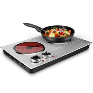 Double Infrared Burner 7.1-in Black Countertop Hot Plate