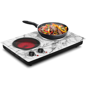 14.57-in Stainless Steel Smooth Surface 2 Burners Electric Hot Plate