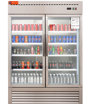 49-cu ft Commercial Refrigerator 2 Glass Door Reach-in