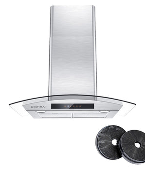 30 in. 450 CFM Convertible Wall Mounted Range Hood with 3-Speed Exhaust Fan